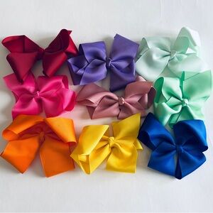 Colorful Hair Bow Set 4 1/2 “